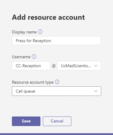 Teams Resource Account Properties