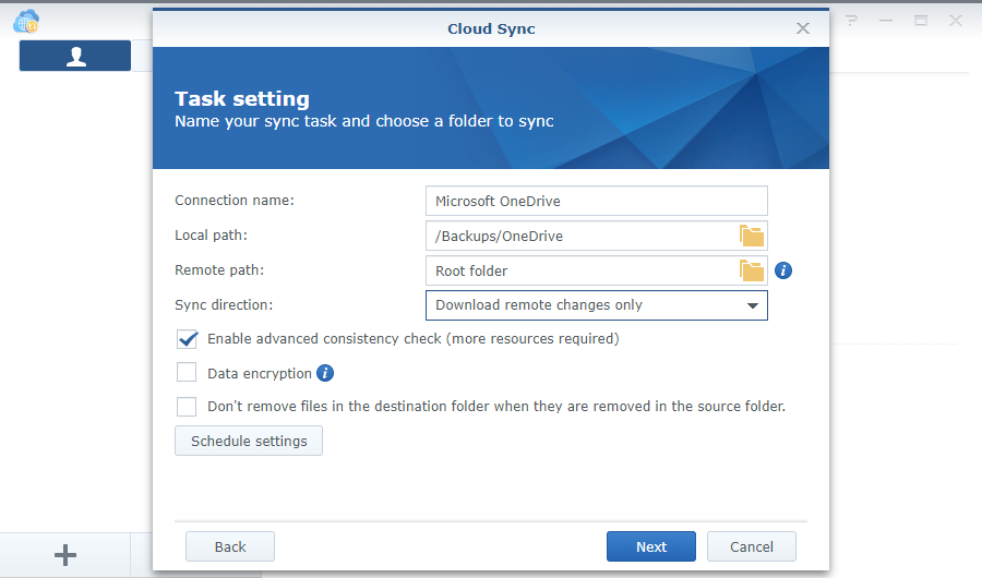 Task setting. Синхронизация Synology. Cloud sync Synology. Synology синхронизация с облаком. Synology синхронизация двух устройств.